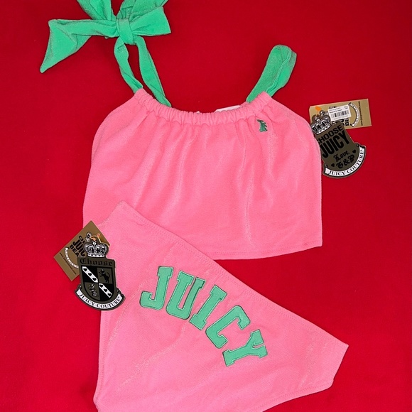 NWT JUICY COUTURE Mrs. Robinson Bikini Tankini Swimsuit Womens XL Pink Rare Find - Picture 4 of 9